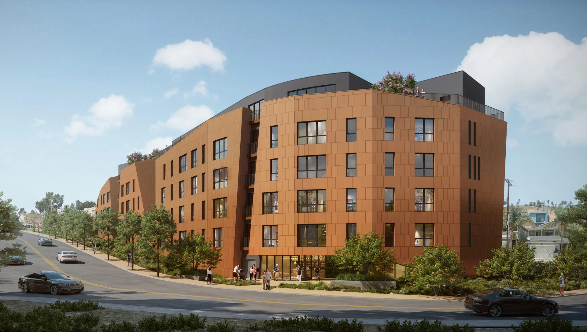 Rendering of exterior of 950 Stadium Way project
